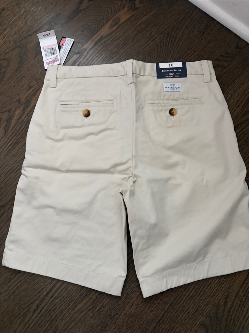 NWT Vineyard Vines Boy’s Cream Flat-Front Chino Shorts